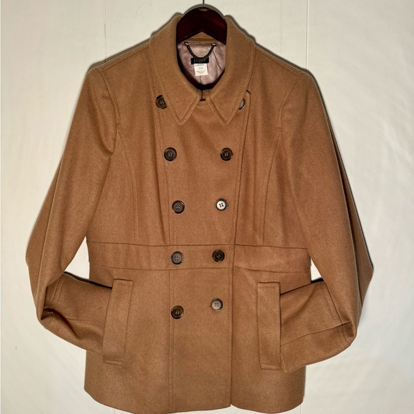 J. Crew wool blend pea coat, caramel
colour, size 14 - Picture 2 of 7